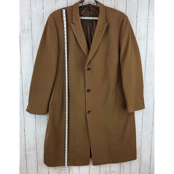 Calvin Klein Brown Wool Cashmere Stewart Coat Single Breasted Men's Size 52XL - Picture 16 of 16